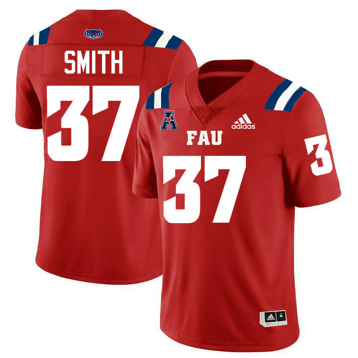 #37 Garrison Smith FAU Jersey,Florida Atlantic Owls Football Jersey,Uniforms,Gears-Red #37 Garrison Smith FAU Jersey,Florida Atlantic Owls Football Jersey,Uniforms,Gears-Red